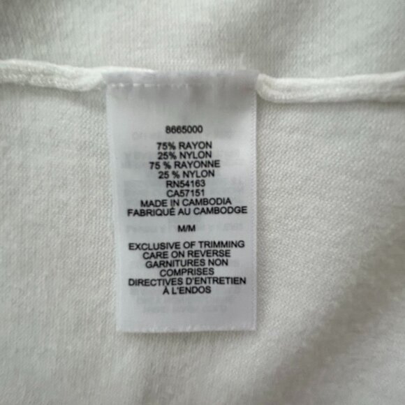 Karl Lagerfeld Paris minimalist white knit super soft top - Medium - Picture 7 of 8